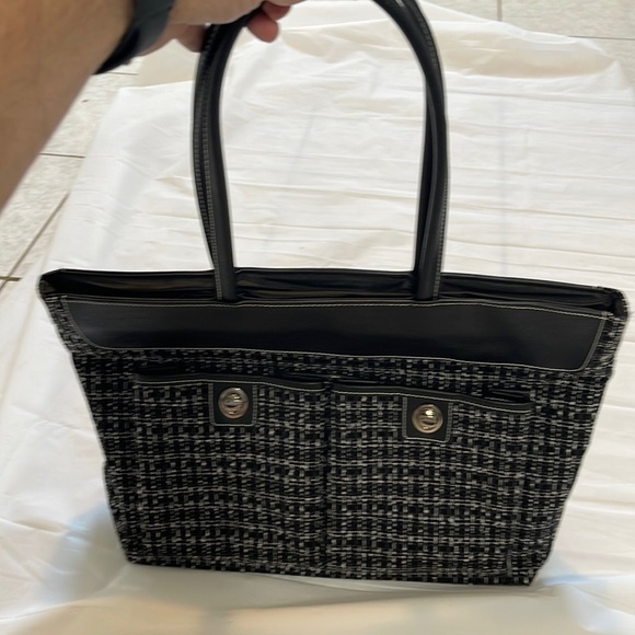 Estee Lauder Handbags - Estes Lauder women’s leather and tweed fabrics with 2 leather handles